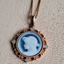 까메오목걸이(14k 4.6g 다이아세팅 JC)