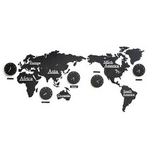 초대형 세계지도 벽시계 220cm 지도블랙-시계블랙, 본상품선택