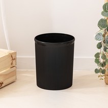 주름오픈 휴지통(중) 8L 블랙, 단품