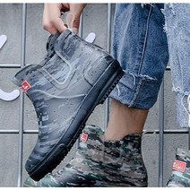 튼튼한 작업화 방수 싼 남자 장화 고무 장마철 발목 낚시 신발 농장 주방 남성 레인부츠