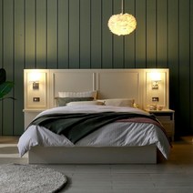 베디스 아방가르드 호텔식 침대프레임 K 멀티협탁패널 1EA + 샤론 매트리스 포함, 아이보리 (SB172-K-IV)