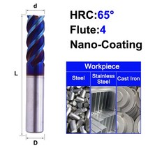 MZG HRC 45 55 65 2 에지 4 플루트 스퀘어 밀링 커터 티타늄 가공 CNC 경질 합금 카바이드 공구 텅스텐 스틸 엔드밀, [06] 4F65C, [23] 14X14X100L