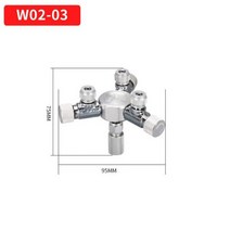 수족관 CO2 션트 레귤레이터 다방향 션트 조절 밸브 알루미늄 합금 CO2 멀티 패스 2-6 션트 어항 용품, W02-03