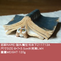 귀여운 부엉이 장식품 피규어 소품 아이디어 동물 방 꾸미기 책상 장식 친구 생일 선물, 부엉이는 책 밑에 있다