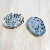 22-30mm 변형 보석단추 모음 1개, 네이비, 백금도금