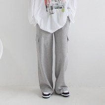 애플망고옷장 간절기 롱와이드 일자 카고통팬츠 편안한 밴딩 홈웨어 트레이닝 간절기 바지