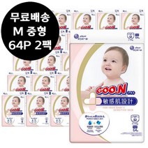 군기저귀 플러스 밴드 M 중형 64P x 2팩 (128매)