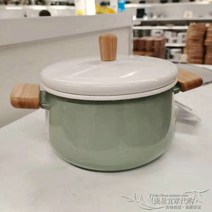 나무 법랑 작은 감성 냄비 냄비 손잡이 스튜 우유 일본식 냄비 수프 IKEA, 3리터
