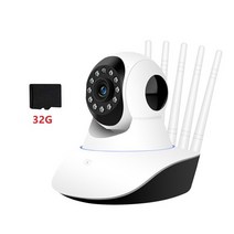 펫캠 펫CCTV 강아지홈캠 720P 1MP 보안 아기 애완 동물 모니터 적외선 야간 투시경 360 HD 움직임 감지 원, 02 UK 32G_03 영국 플러그