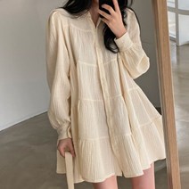 안나리야 루즈핏 베이비돌 A라인 플레어 미니 원피스 SY