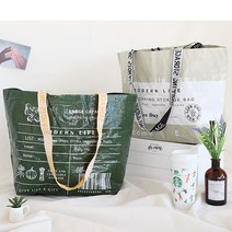 쇼퍼백 휴대용 접이식 장바구니 비닐 시장가방 타포린, 그린