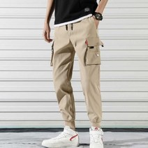 나들이 봄패션 데일리 바지 캐주얼 복장 긴 남자 시보리 카고밴딩 검정코디 편안워크샵 일상복 멀티