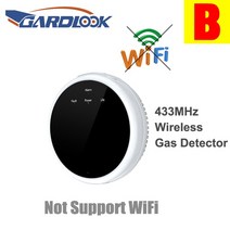 가스 누설 감지기 누출 측정기 탐지기 휴대용 경보기 캠핑용 가정용 GARDLOOK WiFi LPG 가스 누출 자연 가연성 감지기 433MHz 가스 누출 센서 경보 홈 보안 시스템에, 433MHz 와이파이 아님
