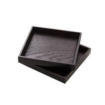 옻칠 원목 트레이 정사각쟁반 17 x 옻칠쟁반 쟁반, 감자쌀롱 정사각쟁반 17x17
