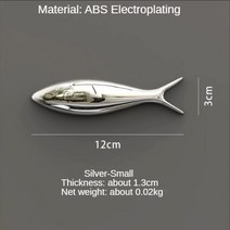 북유럽 벽걸이 홈 장식 펜던트. 3D 전기 도금 물고기. ABS TV 배경. 거실 사무실 조각상, 01 Silver-small