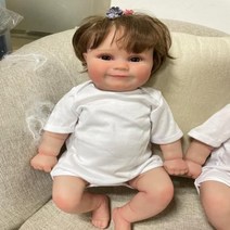 리본돌 전문 돌리아 전체 실리콘 바디 손발톱 털을 가진 풀 신생아 소녀 수제 미술 인형 50cm 50cm-86, 1.girl body - brown eye