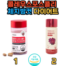1.콜레우스포스콜리 체지방컷 다이어트 2.빨간통 다이어트 콜레올로지 푸드올로지 60정 여성 체지방관리 비타민B 복부지방 20대 30대 40대, 콜레우스포스콜리 체지방컷 다이어트 60정+알약케이스