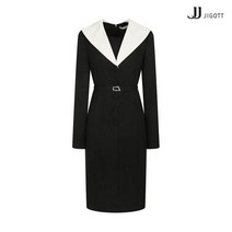 JJ지고트 배색 숄칼라 포인트 원피스 GLBA0OP31