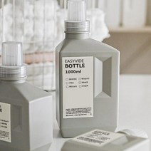 꿈꾸는 키친 세탁 세제 소분 용기 1000ml 3P + 방수라벨지 3P, 그레이 1세트