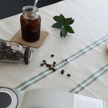 어룸 [TPU라미네이트] 포인트스트라이프(그린) - 린넨원단