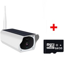 태양광 패널 인버터 설치 태양열 10 0P 무선 열 카메라 야외 와이파이 카메라 CCTV 감시 비디오 스마트 홈 PIR 감지 저전력 캠, 04 Camera and 64gCard