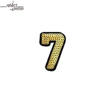 열접착식 와펜 골드스팽글 숫자 7 자수 패치 다림질