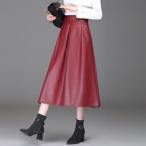 에이라인가죽 롱스커트 뉴타임즈