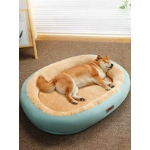 강아지방석 퐁퐁쿠션 고양이방석 반려동물 강아지침대, 밀크커피M (사이즈 50x40cm)