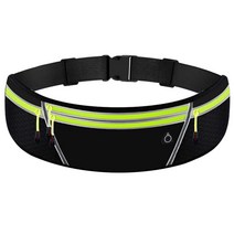 다담아 4포켓 벨크로 러닝벨트 힙색 허리색, 블랙형광