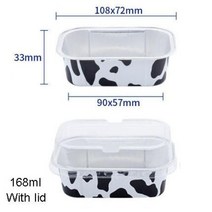 카스테라틀 식빵틀 다쿠아즈틀 알루미늄 호일 베이킹 컵 168ml 머핀 컵케익 라이너 타원형 모양 Brulee 디저트 과자 금형 케이크 장식 액세서리, Cows+100pcs