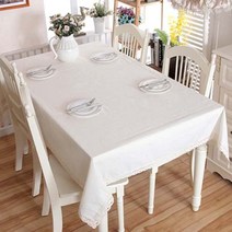 다이소 식탁보 테이블보 크리스마스 테이블커버 이케아 레이스 체크식탁 방수식탁보 미니 겨울, 무지 아이보리 6인용