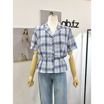 [에이비에프지] [ab.f.z] 체크패턴 허리밴딩 블라우스 (U3GB63) (P001058