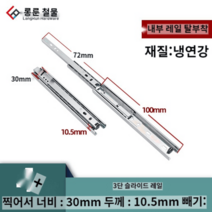 슬라이드레일 고하중 캐비닛 광축 서랍레일 가구 슬라이더 캠핑카 고중량 목공, 4인치 화이트, 1개