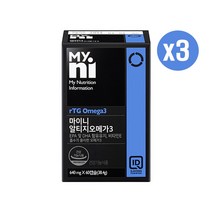 일동제약 마이니 알티지 오메가3 rtg오메가 epa dha 고함량 오메가쓰리 차세대오메가 알래스카 비타민e 저온초임계추출 혈중중성지질 혈행 기억력 눈 5중기능성 PTP포장 남성 여성 부모님, 3개, 알티지오메가3