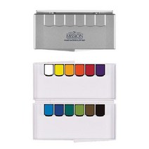 [RA㏓] 미젤로 미션 실버클래스 고체 팬물감 12색 부드러운 수체화 선명한 세트 컬러 펜물감 채색 그림 ▷_§Ea, 《본상품》, жη＂좋은상품＂, ☆탁월한선택