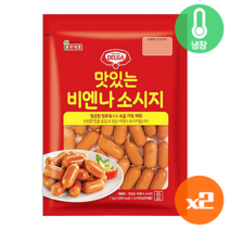 롯데푸드 롯데햄 맛있는 비엔나 소시지1kg 대용량/식자재용/식당용/급식용 소세지 반찬, 2개