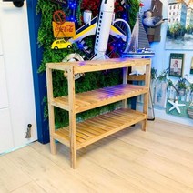 다용도 고무나무 원목 선반 3단 800