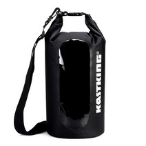 KastKing 100% 방수 드라이 가방 지우기 창 500D PVC 소재 10L 20L 30L 낚시 캠핑 카약 하이킹, black