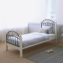 일루일루 멜리사 슈퍼싱글 원목철제침대, 아이보리