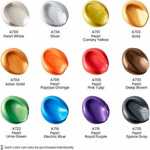 Arteza 메탈릭 아크릴 페인트 12가지 색상/튜브 세트(0.74oz. 22ml) 보관 상자 포함 풍부한 안료 변, 단일옵션