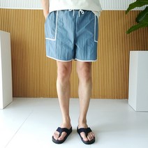 남녀공용 여름 5부 시원한 라인 밴딩 반바지