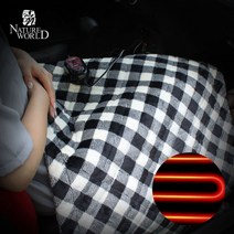 네이처월드 12V 차량용 시거잭 온열담요 히팅담요 전기담요, 차량용 시거잭 담요, 유로체크블랙