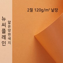 뉴씨플레인 종이문화 얇은 양면색지 120g 2절 낱장 1매 No.44 오렌지색, 1장
