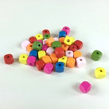 비즈공예재료 나무 사각콩알비즈(소/중/대)60g, 대(10mm)