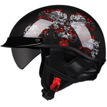 반모헬멧 바이크헬멧 소두핏 클래식 레트로 DOT Carbonfiber 오토바이 독일 Casco 일본식 모토 오픈 하프 페이스 헬기 바이커 파일럿 맨, 62.b16 - L
