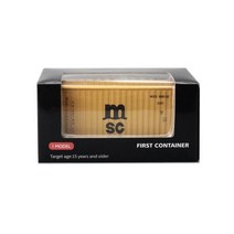 1:60 스케일 다이캐스트 금속 모델 20피트 화물 건조 화물 컨테이너 마차 철도 미니어처 복제 수집 가능, MSC