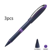슈나이더 원 비즈니스 롤러 볼 펜 젤 펜촉 3 개 팩 0.3/0.5/0.6/1.0mm 펜 블랙/블루/레드/그린/바이올렛, 3피스 퍼플0.6mm