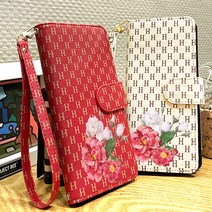 5만원지폐 쿠폰 동전수납 4가지 색상의 히말라야H 플라워 지퍼 다이어리 케이스 지갑형 핸드폰케이스