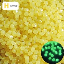 조경 야광 정원 조경돌 자갈 꾸미기 어항 100 개/갑 빛나는 돌 야외 물고기 탱크 장식 수족관 마당, yellow