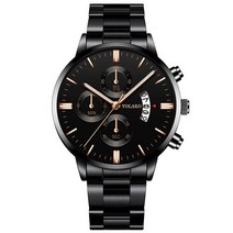 남자메탈시계 40대 50대 Reloj hombre 패션 남자 스테인레스 스틸 시계 럭셔리 캘린더 쿼츠 손목 비즈니스